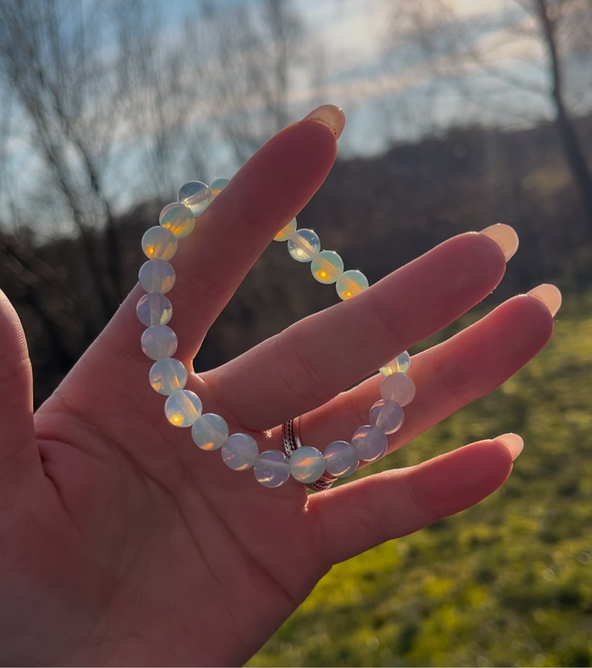 Opaliet kogelarmband 8mm