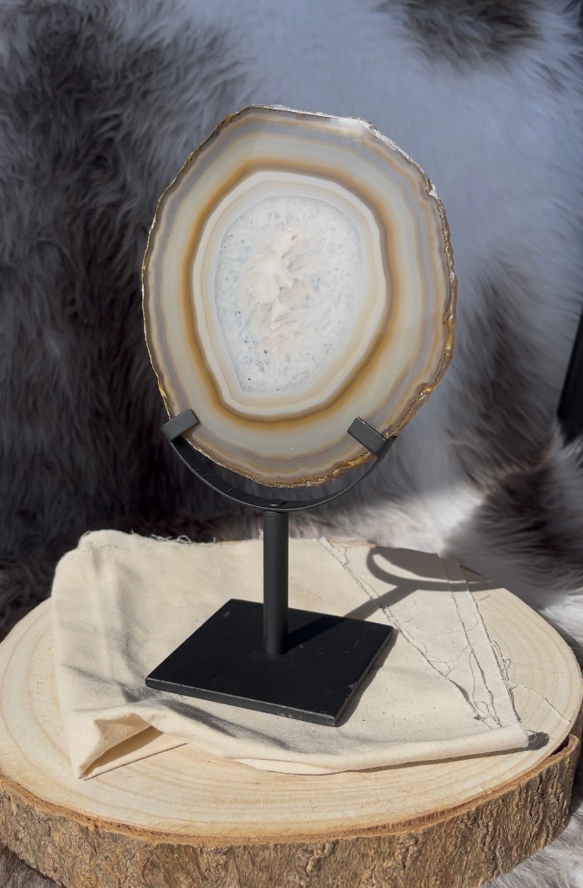 Agaat schijf op standaard #4