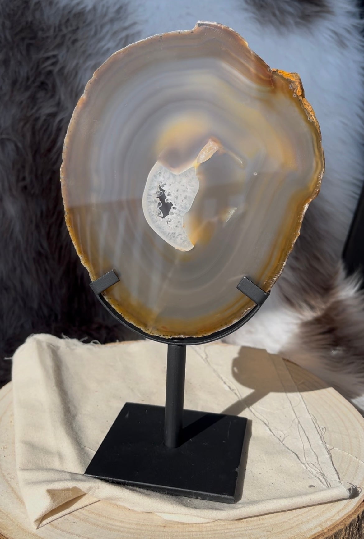 Agaat schijf op standaard #3