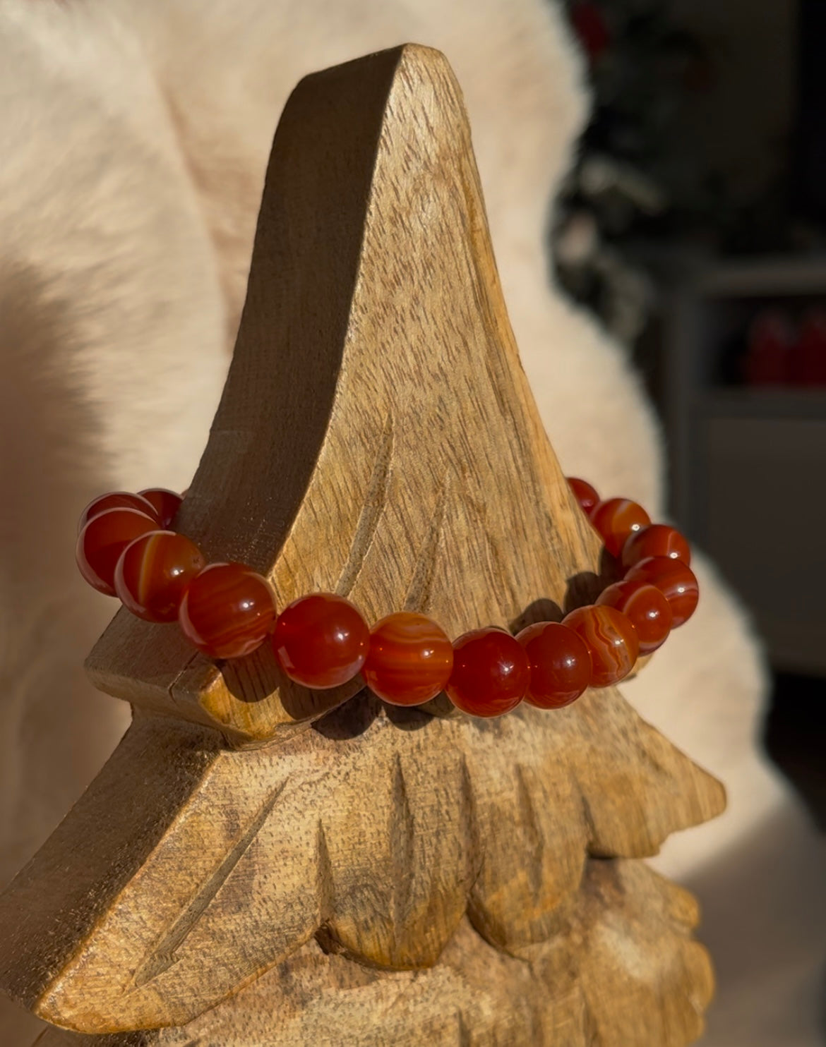 Carneool kogelarmband 10mm