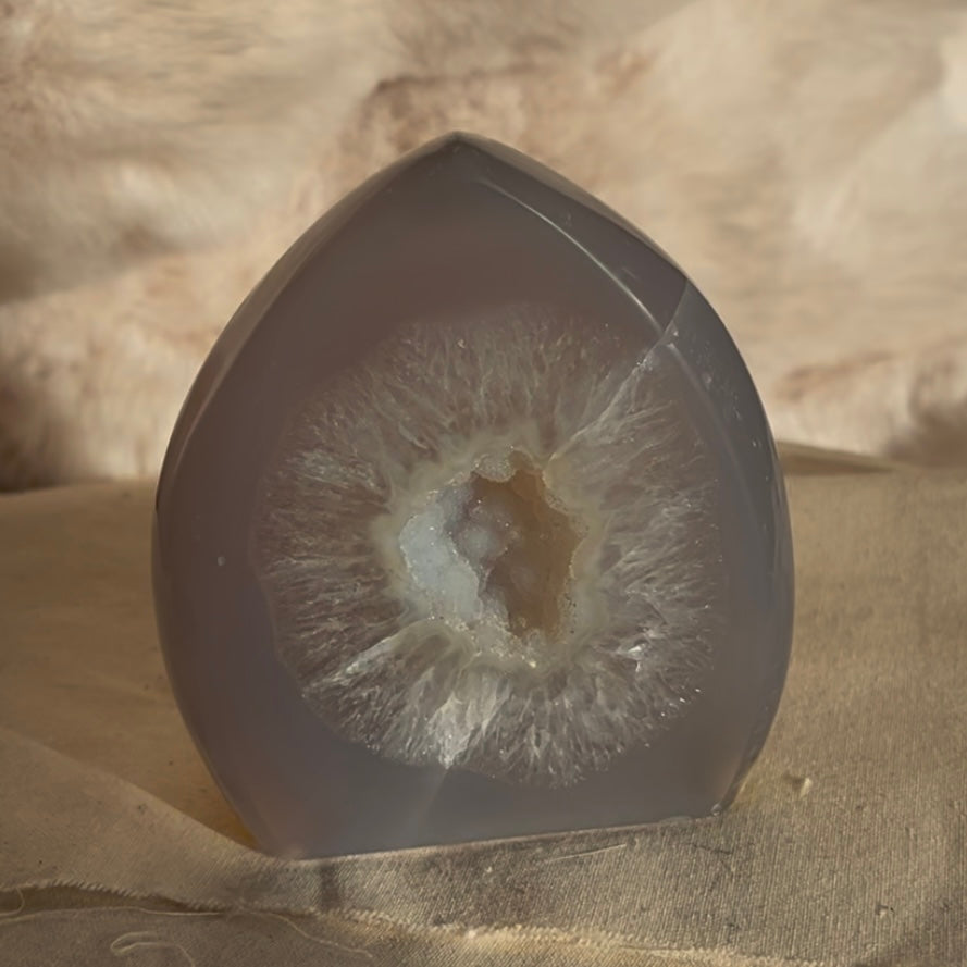 Agaat vlam gepolijste achterkant uit Brazilië