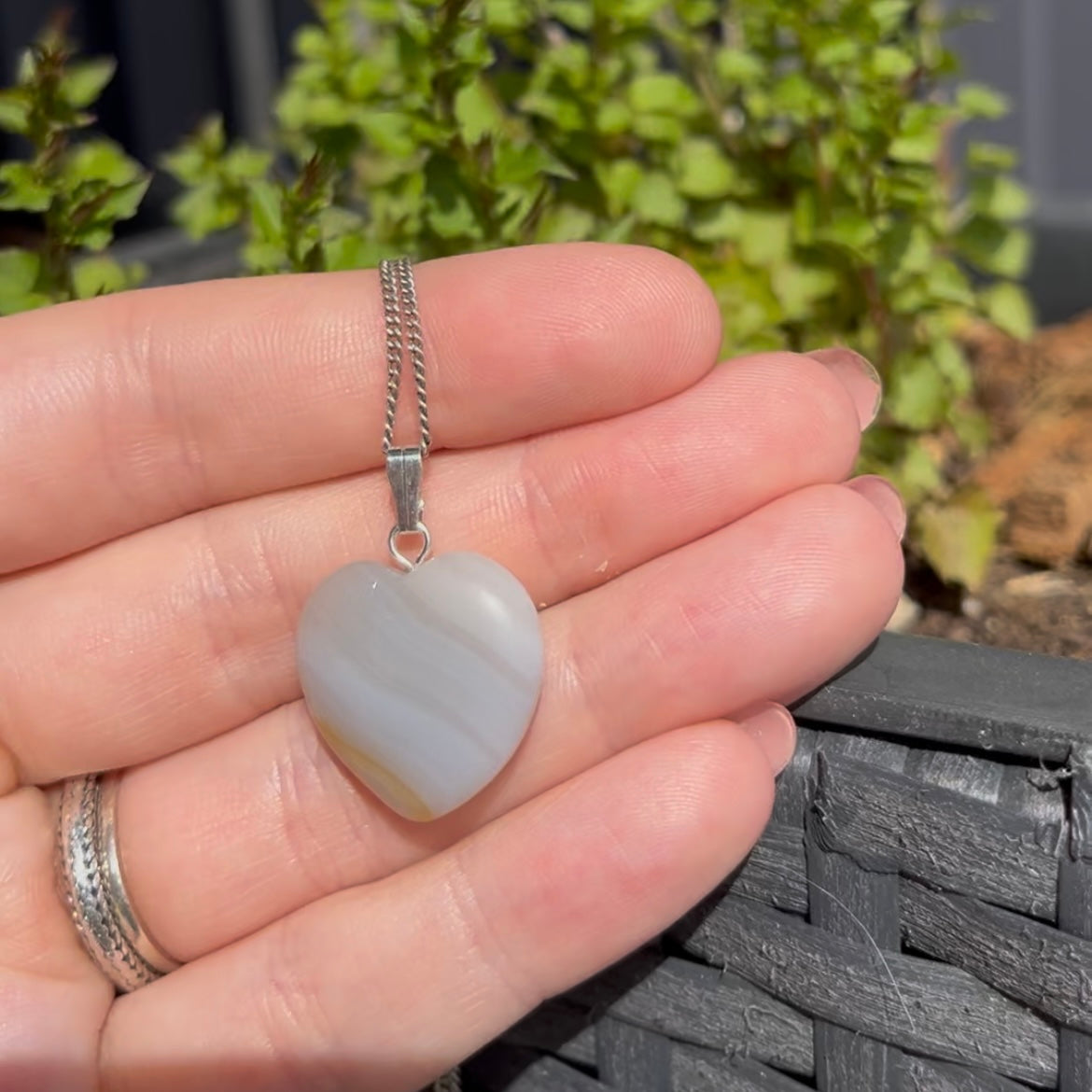 Agaat hart kettinghangers