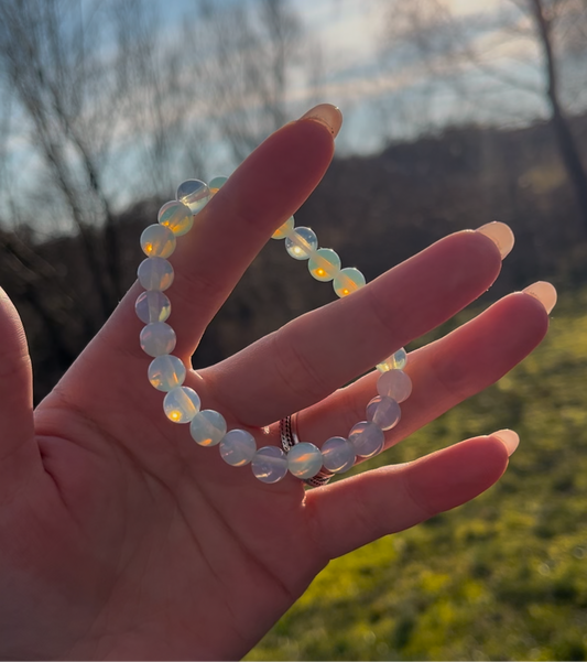 Opaliet kogelarmband 8mm