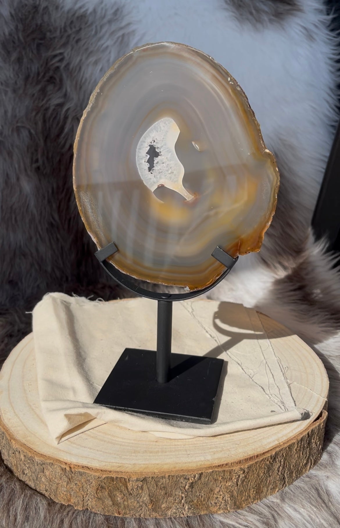 Agaat schijf op standaard #3