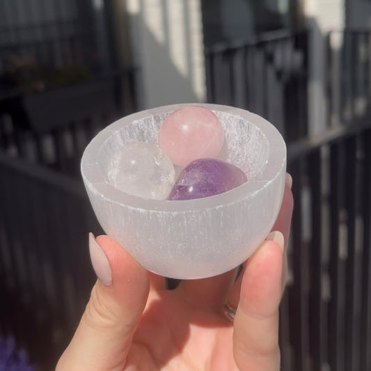 Seleniet (oplaad)schaaltje rond