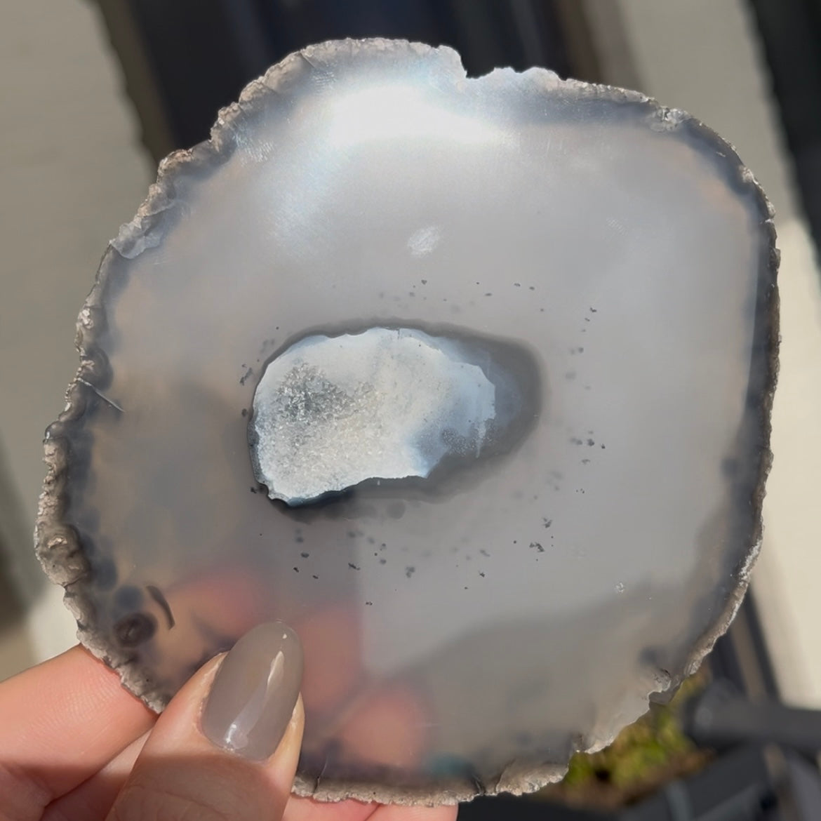 Agaat schijf op standaard #1