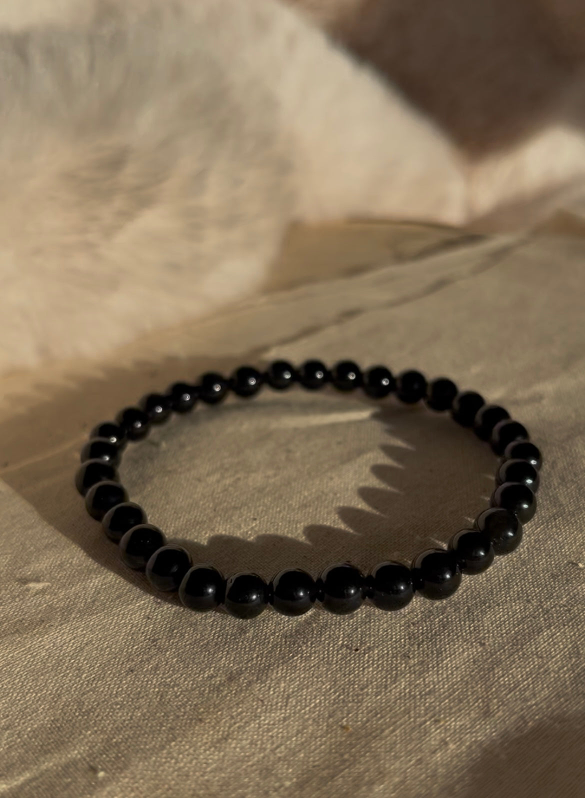 Zwarte Obsidiaan armband 6mm