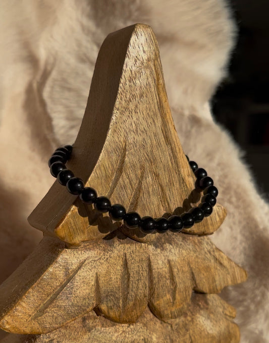 Zwarte Obsidiaan armband 6mm