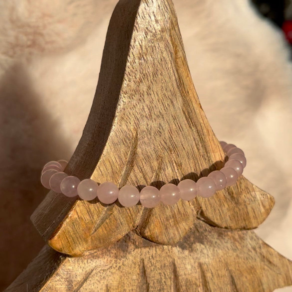 Rozenkwarts kogelarmband 6mm