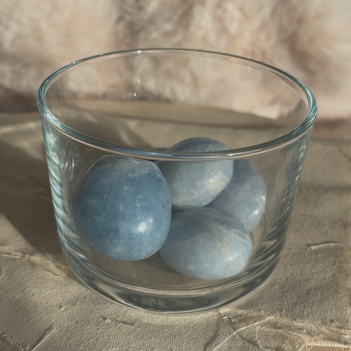 Blauwe calciet zakstenen