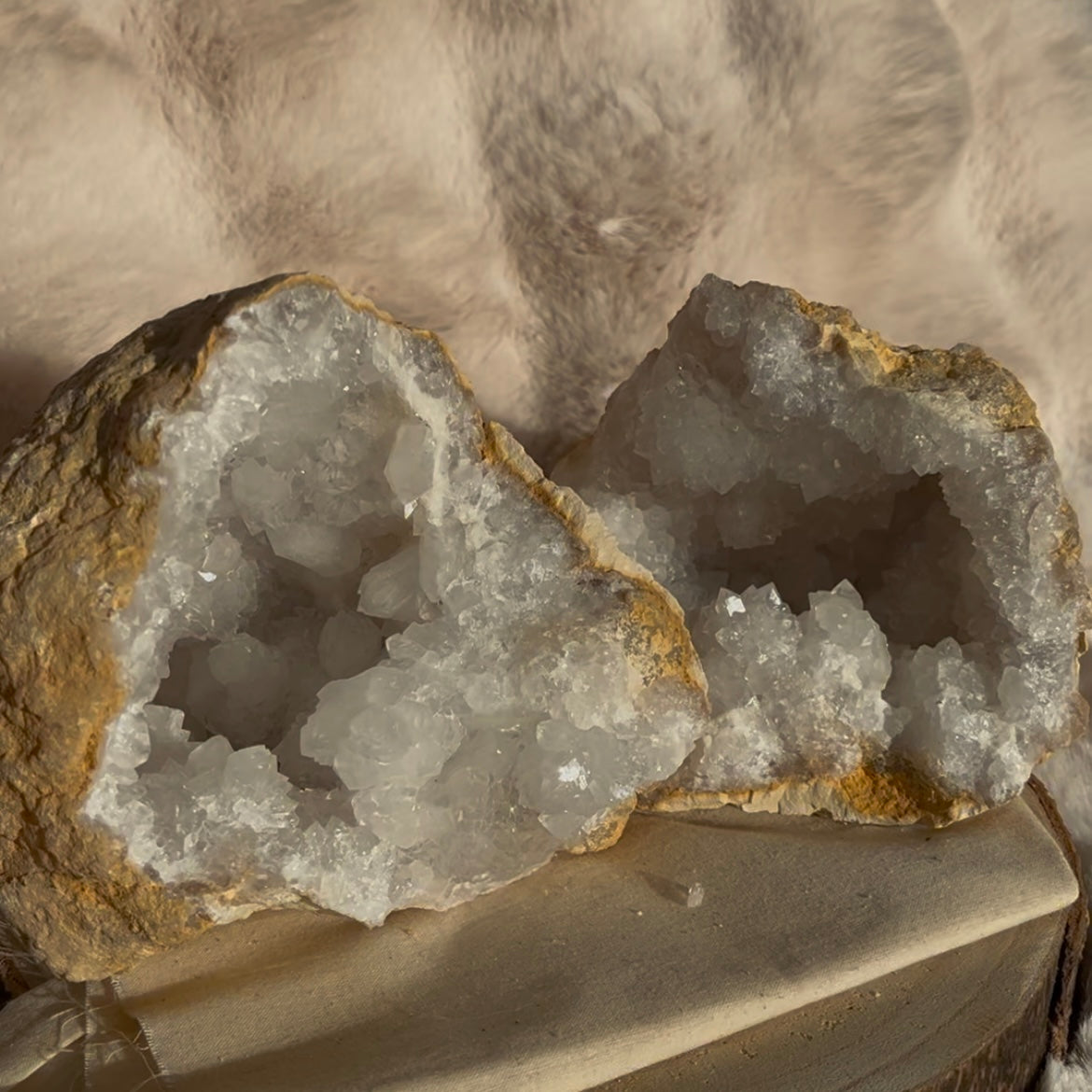 Kwarts geode 2-delige set L uit Marokko #3