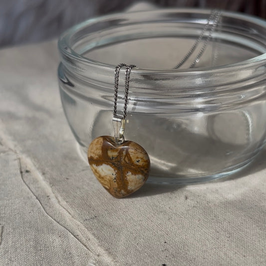 Landschap jaspis hart kettinghangers