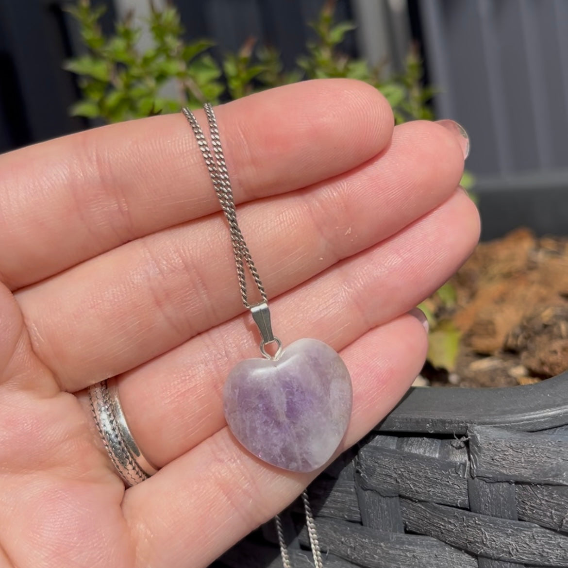 Amethist hart kettinghanger