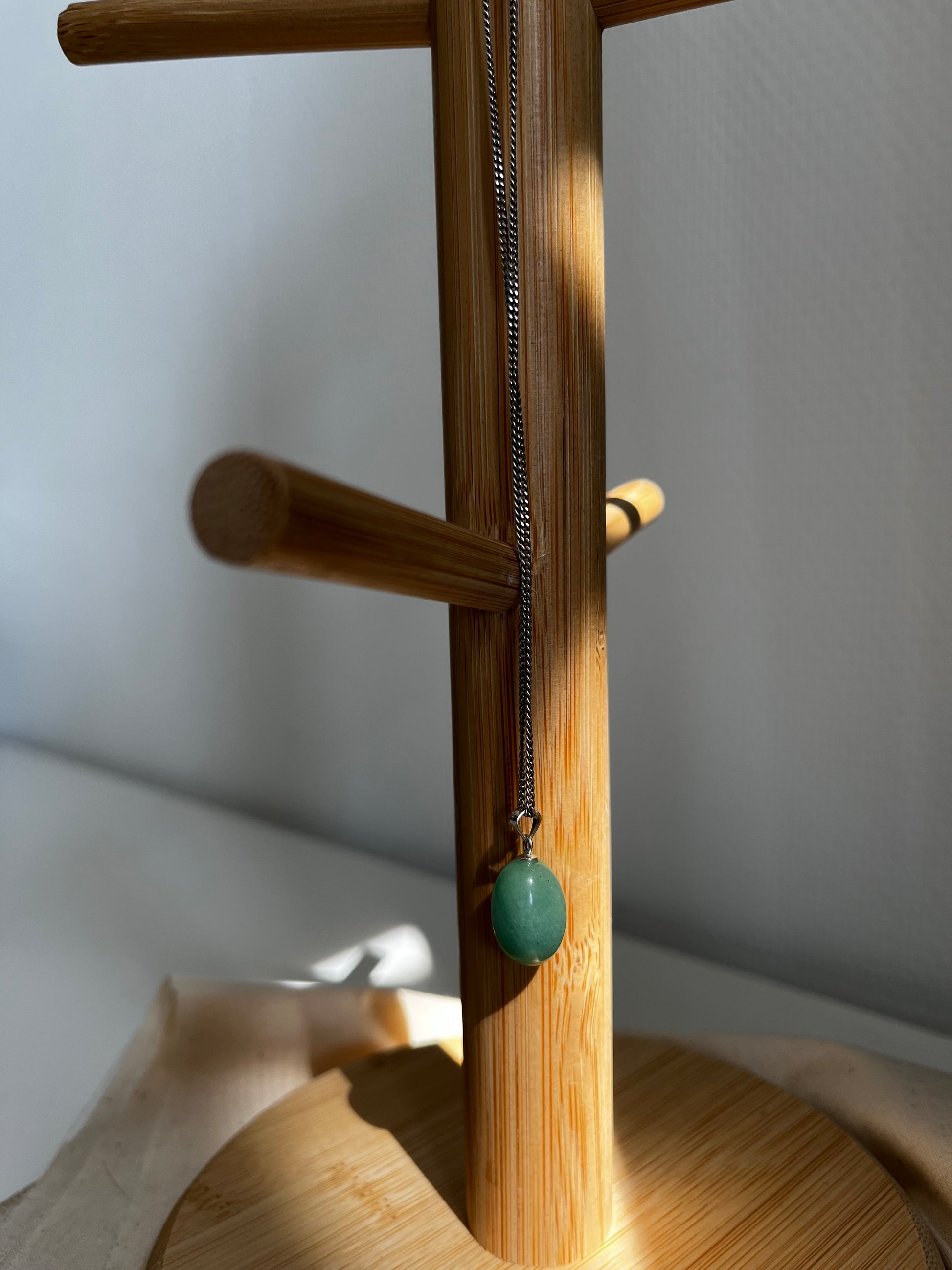 Edelsteen groene avanturijn kettinghanger