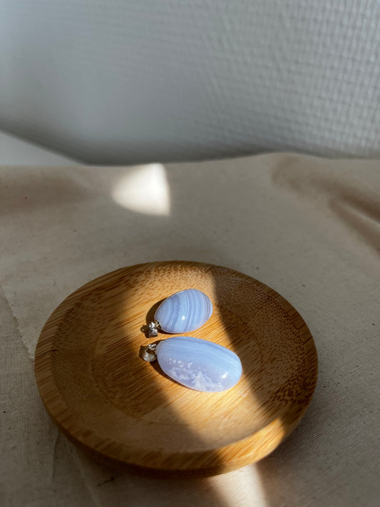 Edelsteen blue lace agaat kettinghanger