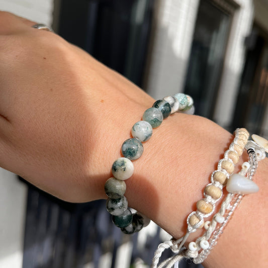 Edelsteen boomagaat armband