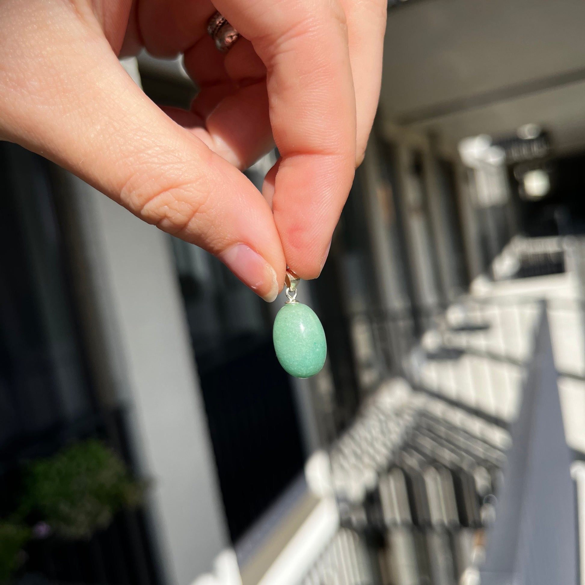 Edelsteen groene avanturijn kettinghanger