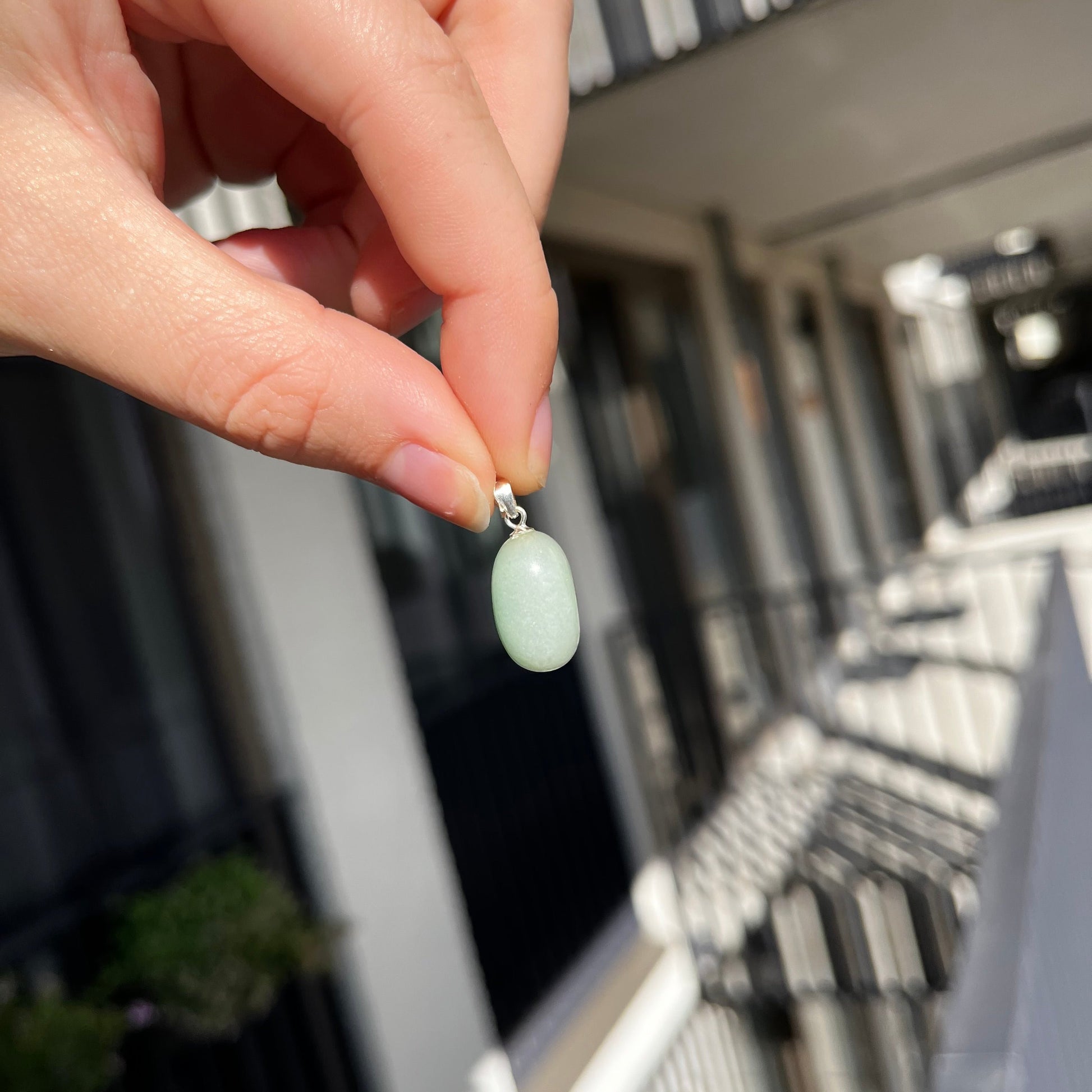 Edelsteen groene avanturijn kettinghanger