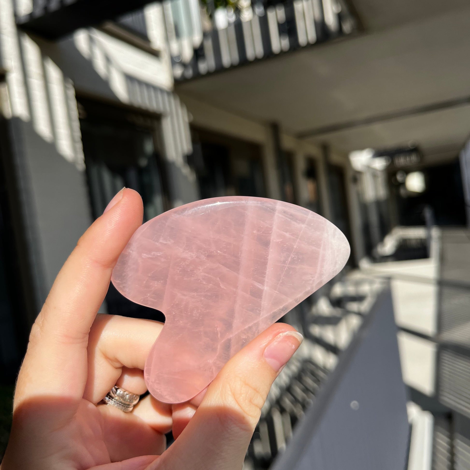 Gua sha rozenkwarts - edelsteen